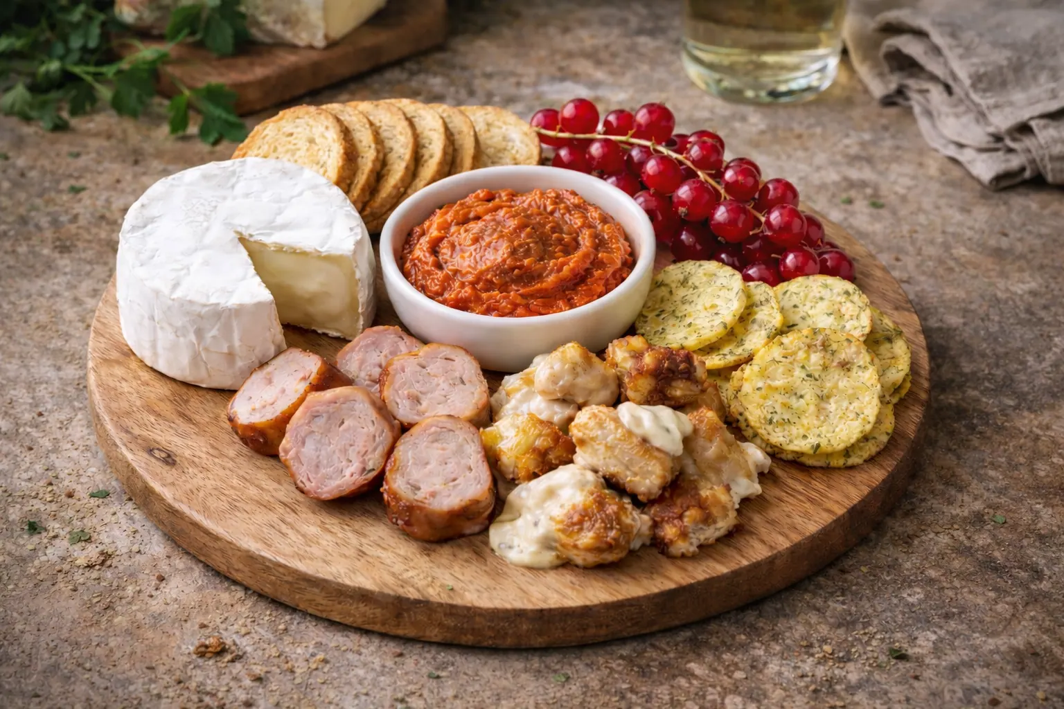 Eenpersoons borrelplank met brie en toast